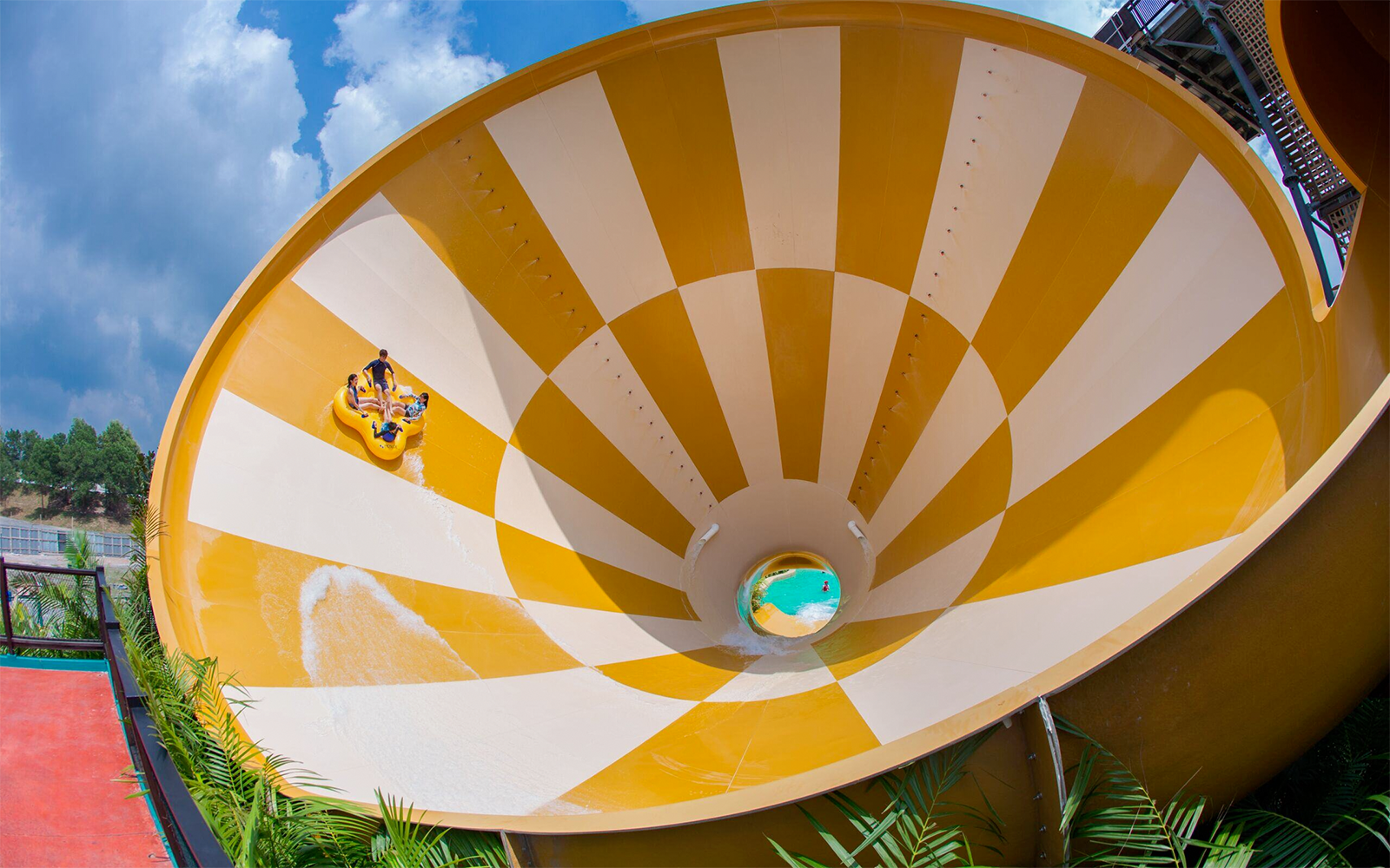 Visitors on a raft ride at Adventure Waterpark Desaru Coast.