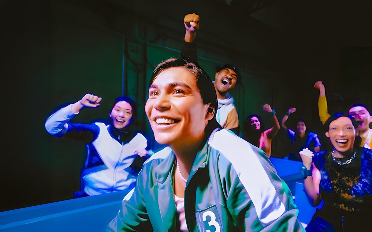 Participants enjoying the Squid Games experience in London.