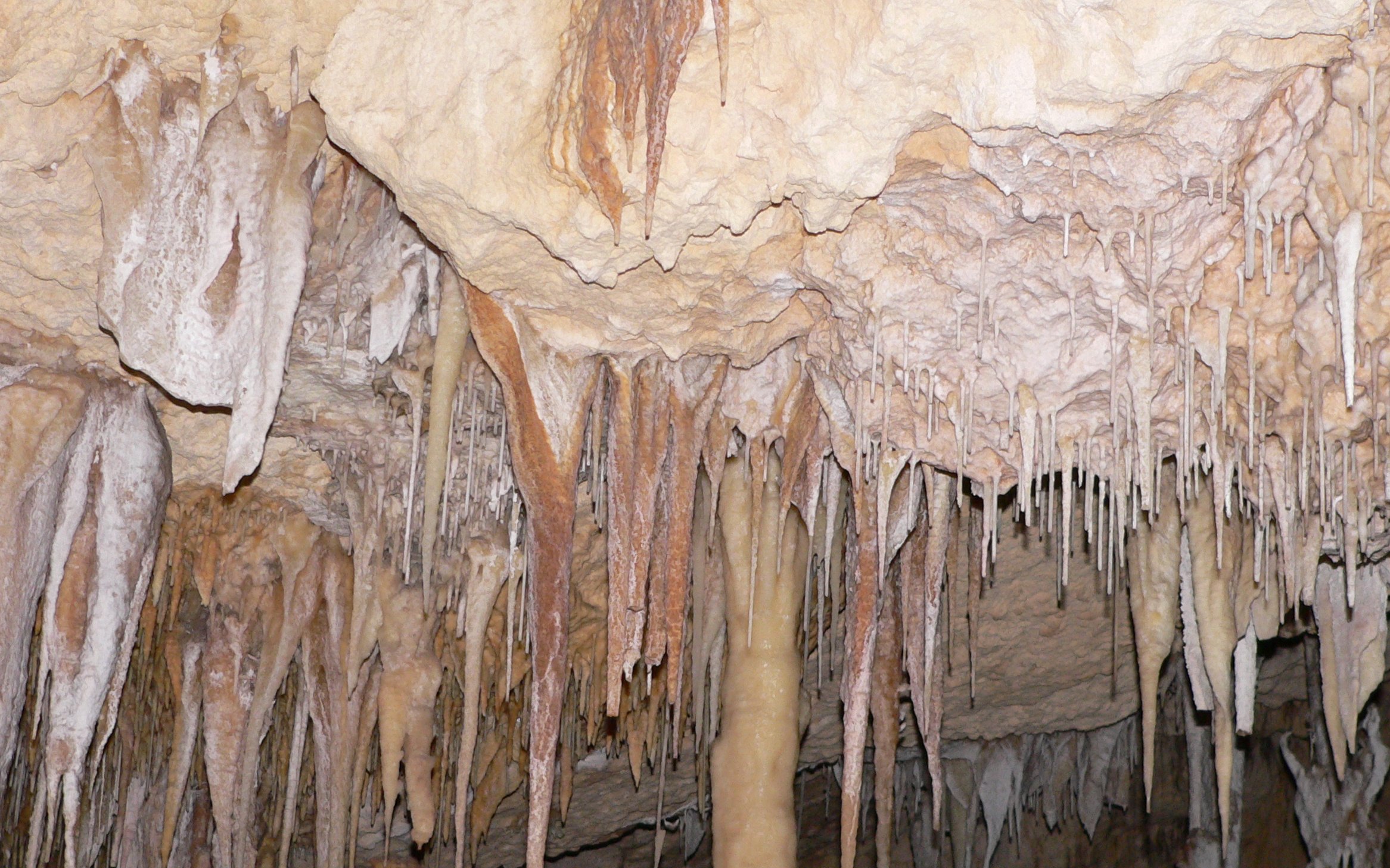 Stalactites and stalagmites in Kelly Hill Caves, Kangaroo Island.