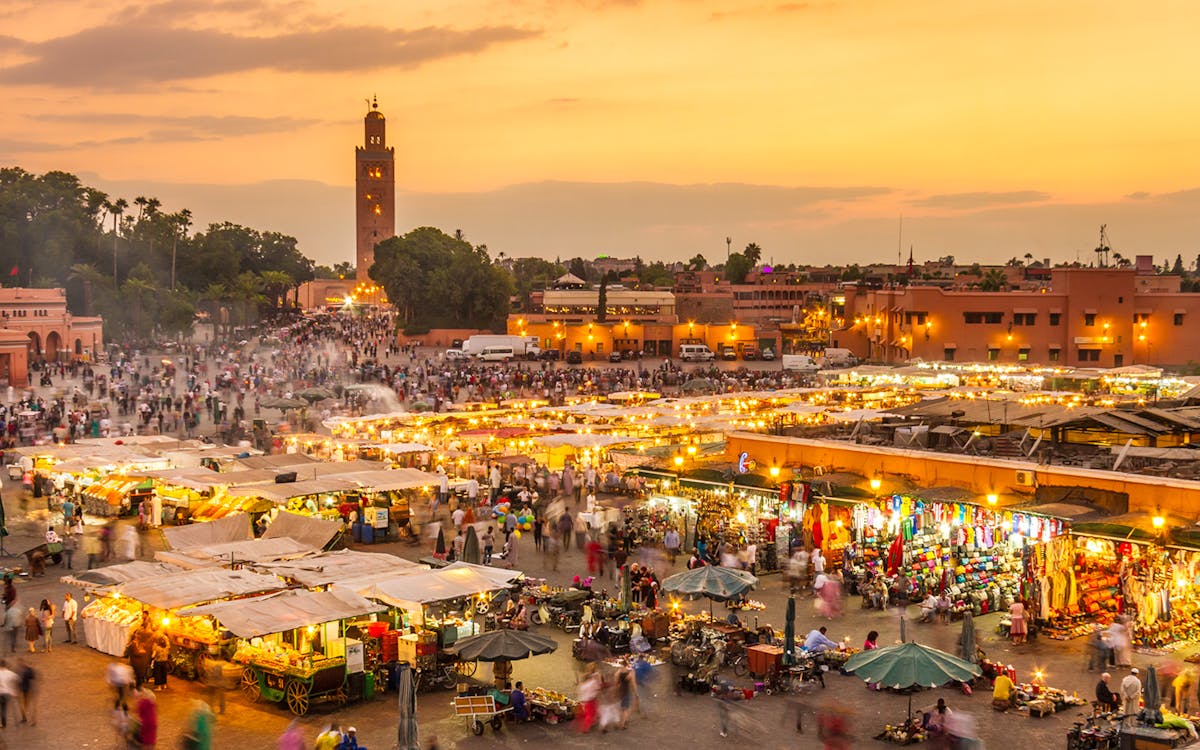 Jamaa el Fna market square, Marrakesh, Morocco