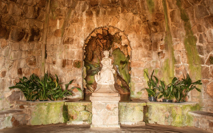 Statue of Leda in Leda's Grotto at Quinta da Regaleira, Sintra, Portugal.