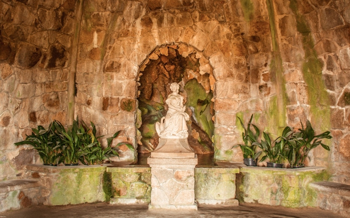 Statue of Leda in Leda's Grotto at Quinta da Regaleira, Sintra, Portugal.