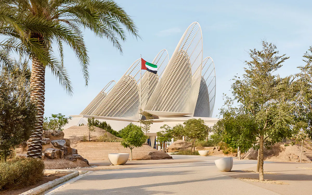 The wing-shaped towers of Zayed National Museum in Abu Dhabi