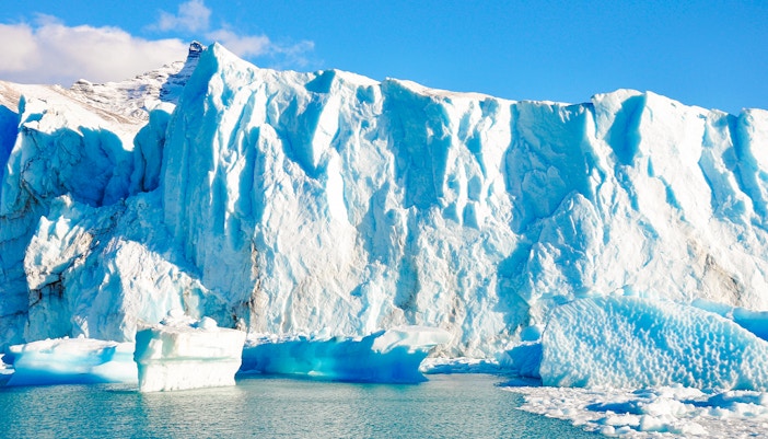Glacier Spegazzini towering over turquoise waters, El Calafate, Patagonia, Argentina.