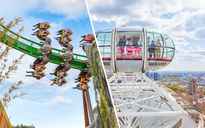 Roller coaster ride and London Eye capsule with city view, Combo (Save 5%): 4627 + 2788.