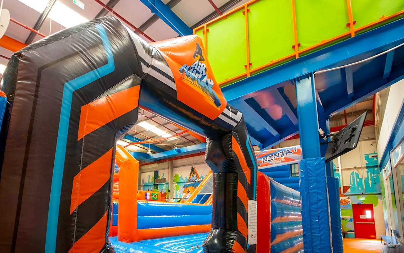 Inflatable obstacle course at Air Maniax Indoor Adventure Park.