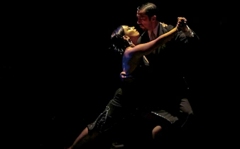 Dancers performing at Homero Manzi Tango Show in Buenos Aires.