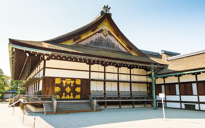 Nijo Castle traditional architecture in Kyoto during a guided tour.