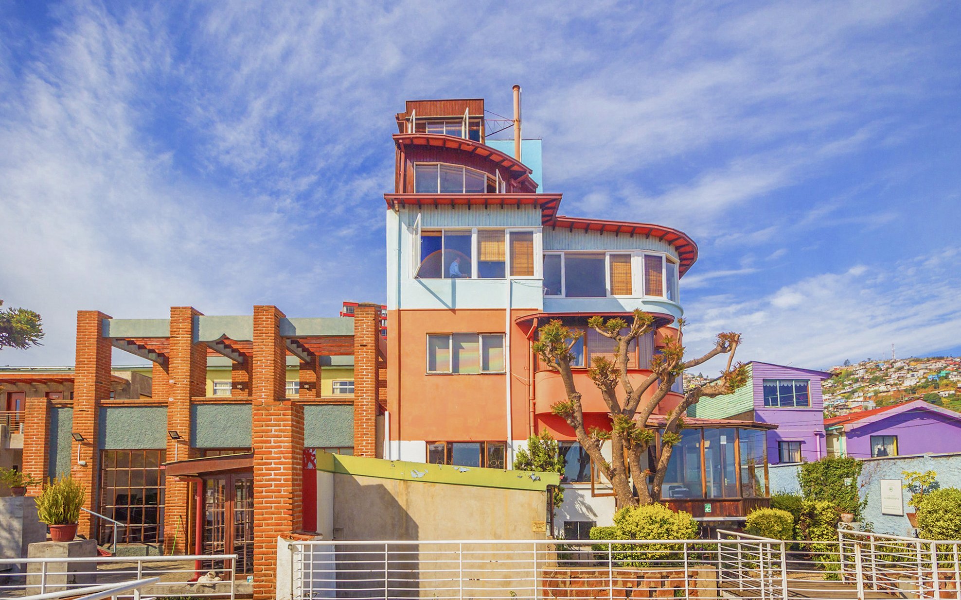 La Sebastiana, colorful house of Pablo Neruda in Valparaíso, Chile, with vibrant architecture.