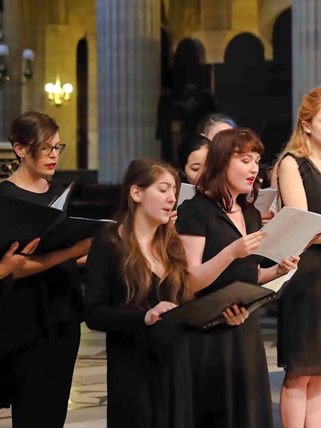 Choir performing at St Germain des Prés Church, Paris, France.