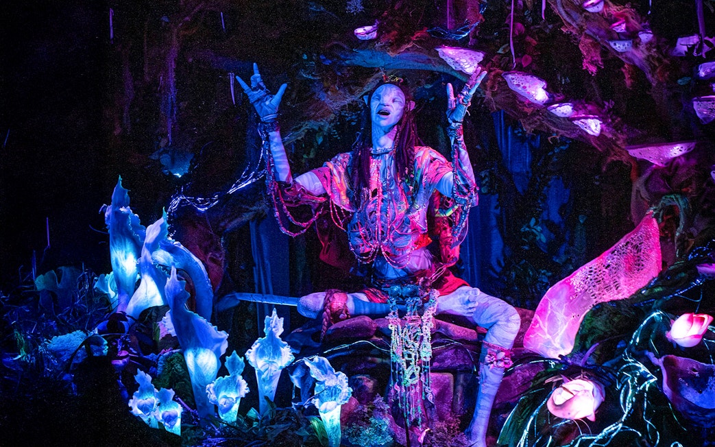Na’vi Shaman animatronic on Na’vi River Journey ride, Pandora, Disney's Animal Kingdom, Orlando.