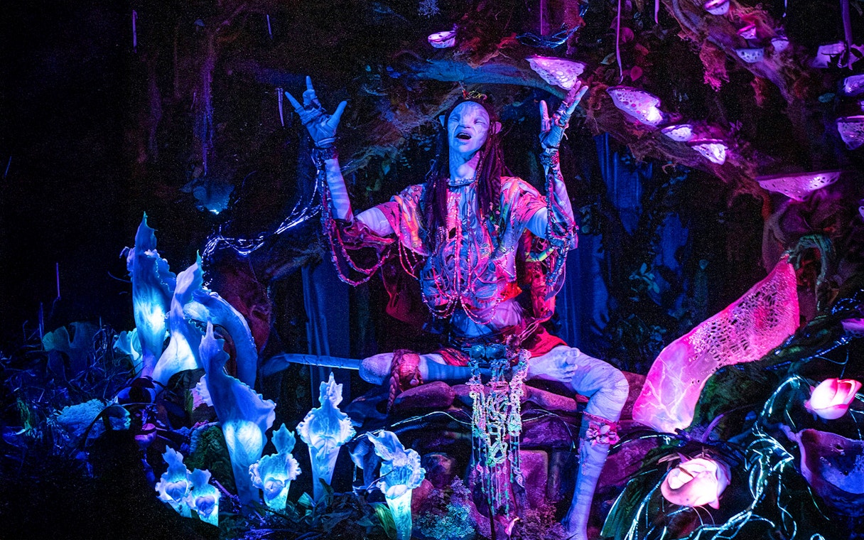 Na’vi Shaman animatronic on Na’vi River Journey ride, Pandora, Disney's Animal Kingdom, Orlando.