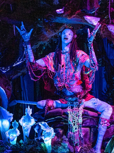 Na’vi Shaman animatronic on Na’vi River Journey ride, Pandora, Disney's Animal Kingdom, Orlando.