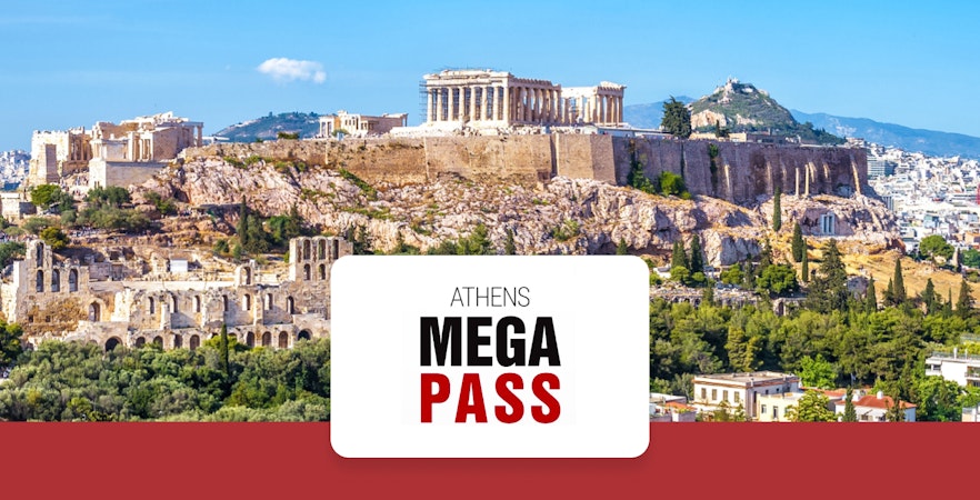 Acropolis of Athens with Parthenon, view from Athens MegaPass promotion.