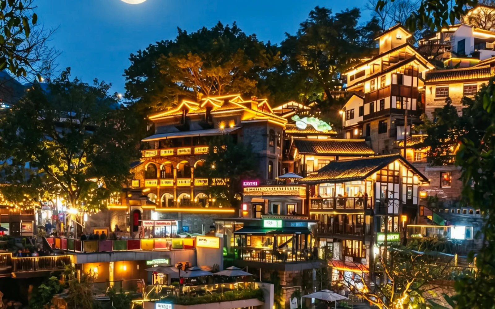 Two-river Night View Cruise+Xiahaoli Old Street+Scenic Drive Tour