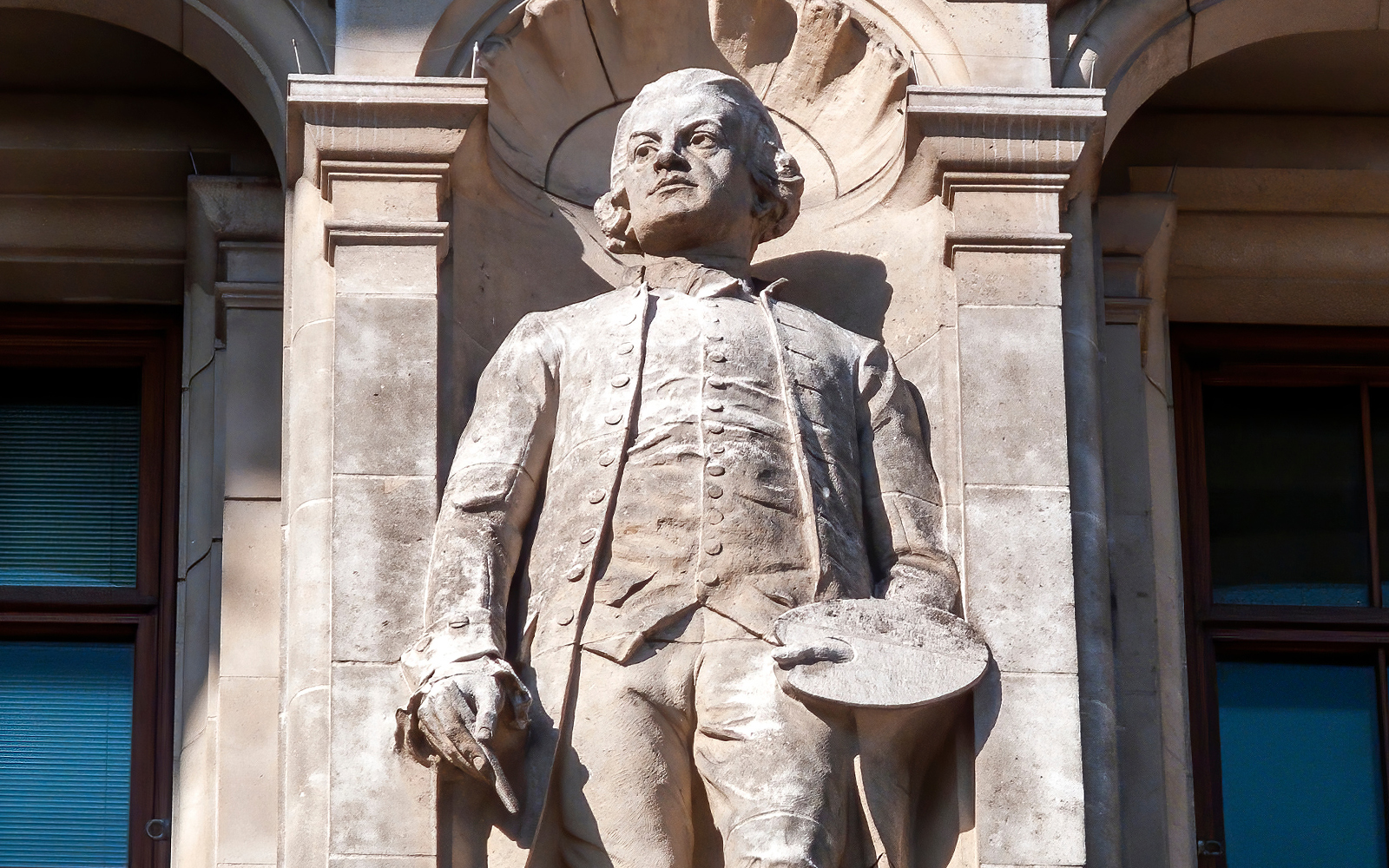 William Hogarth sculpture at Hogarth's House, London.