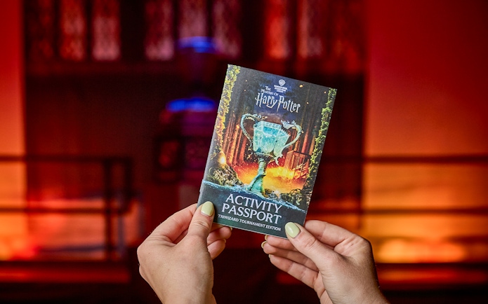 Triwizard Tournament activity passport held at Warner Bros. Studio Tour London.