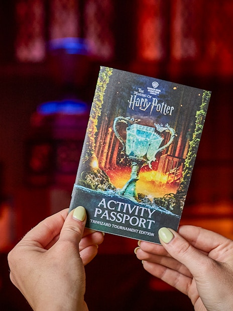 Triwizard Tournament activity passport held at Warner Bros. Studio Tour London.