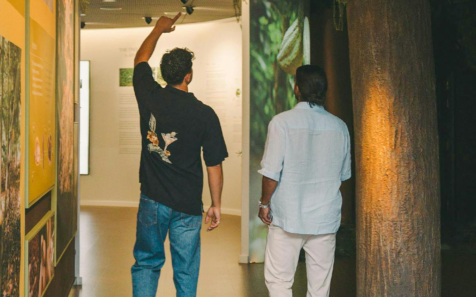 Visitors exploring exhibits at the World of Chocolate Museum in Porto, Portugal.