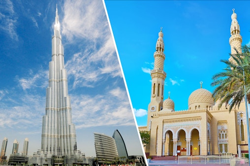 Combo 2 jours : Burj Khalifa + Safari dans le désert + Visite de Dubaï + Dîner-croisière en boutre