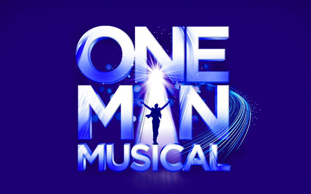 Silhouette of performer in One Man Musical by Flo & Joan logo