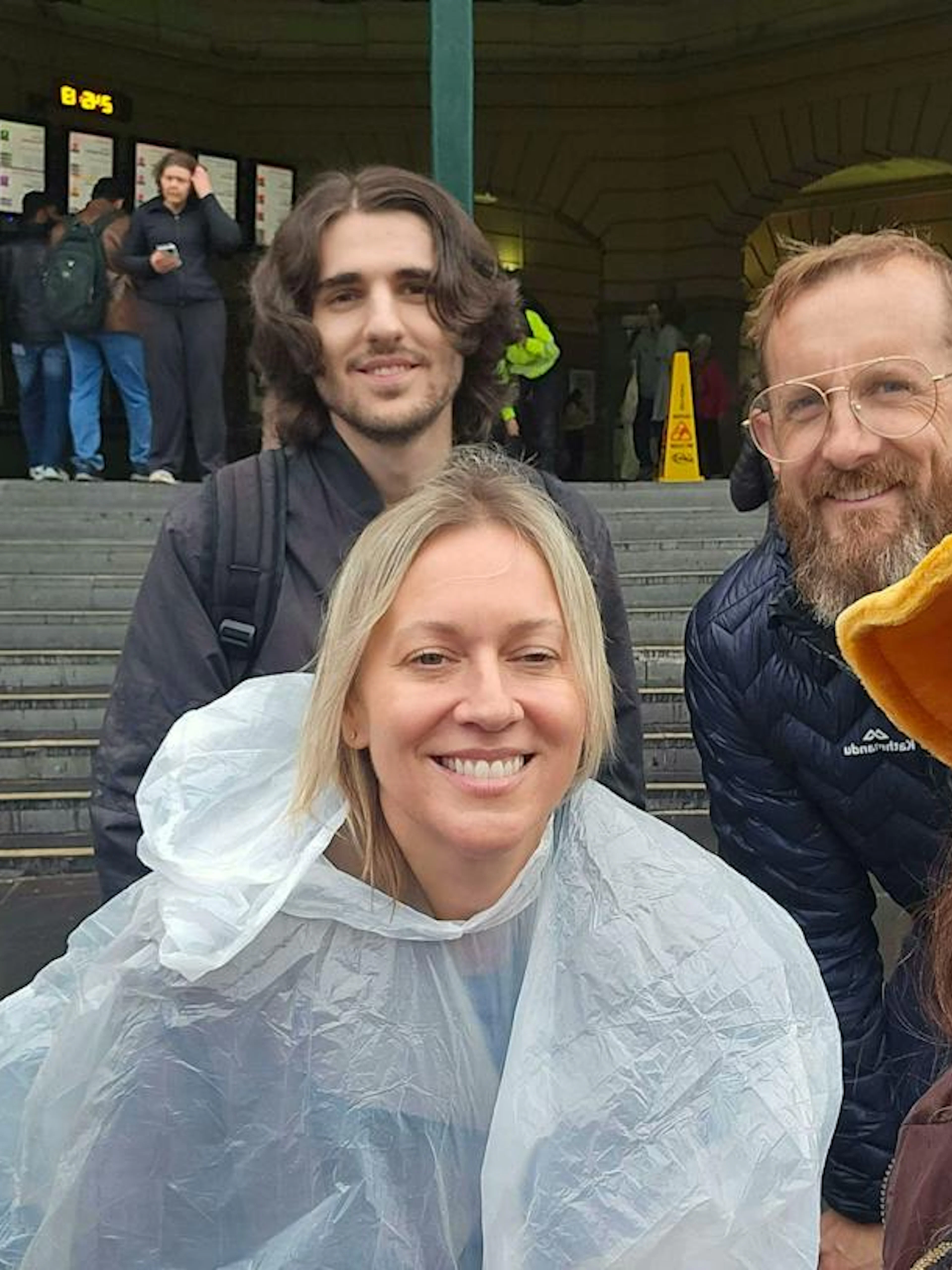 Group of people at Flinders Street Station, Melbourne, during the Forgotten Red Diamond city exploration game.