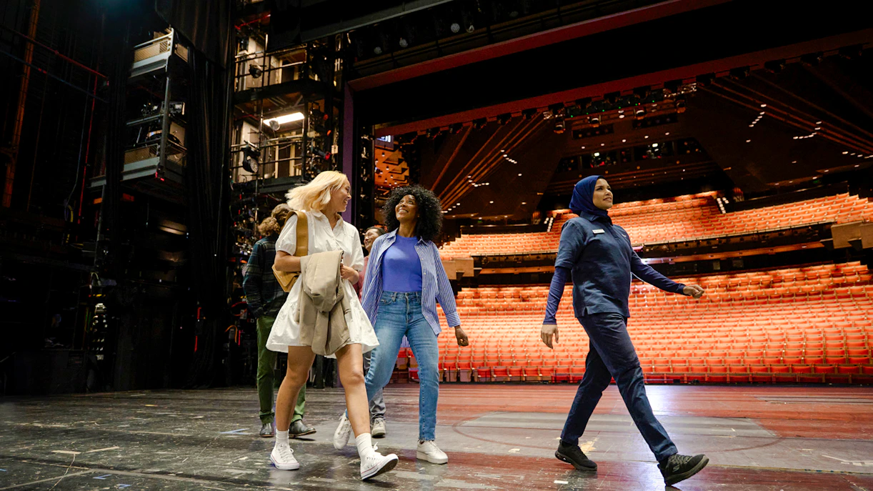Backstage tour group walking at Sydney Opera House.