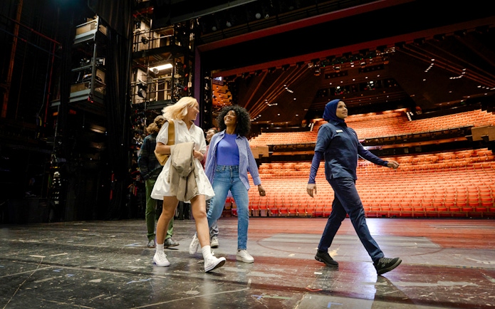 Backstage tour group at Sydney Opera House.
