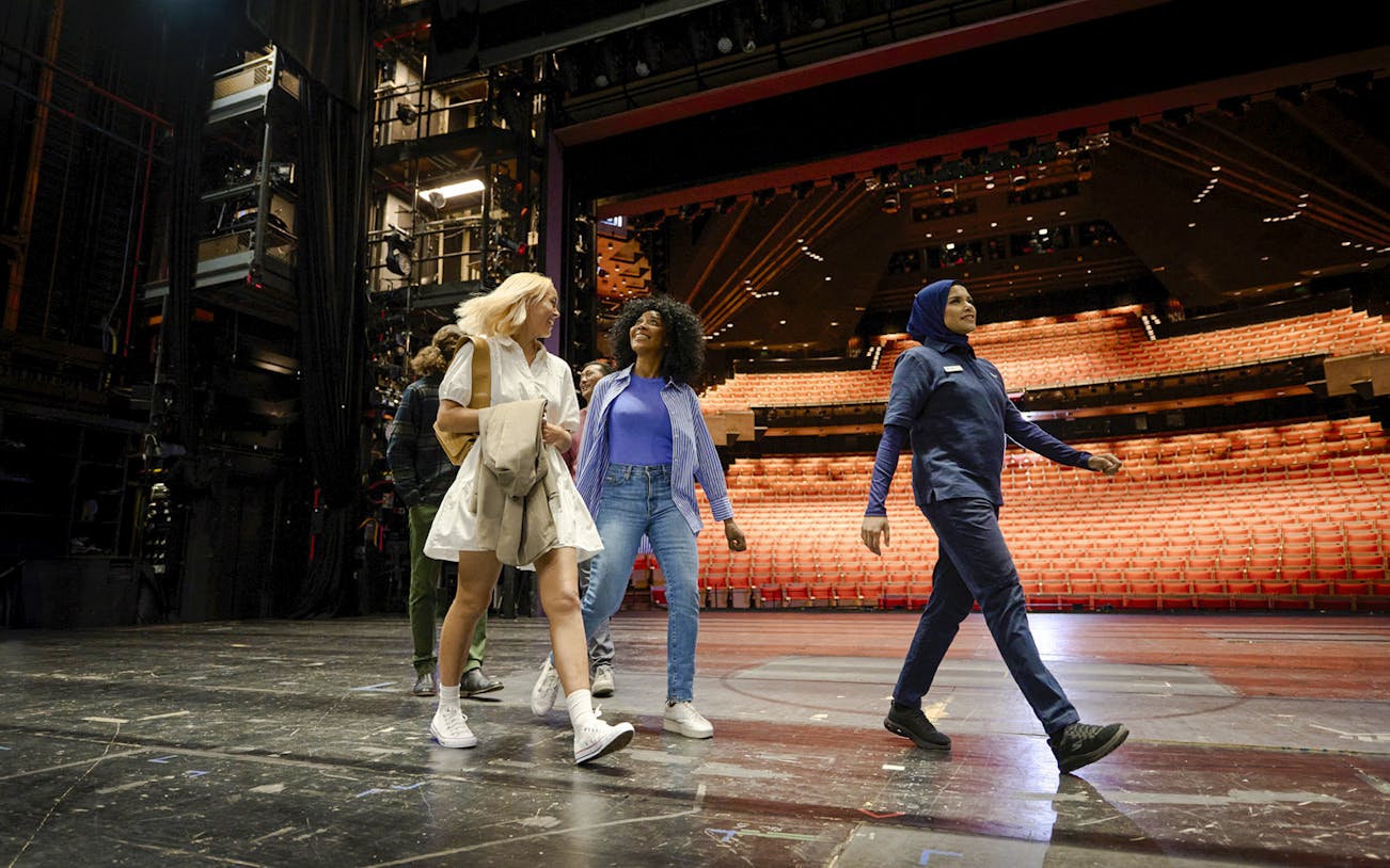 Backstage tour group walking at Sydney Opera House.