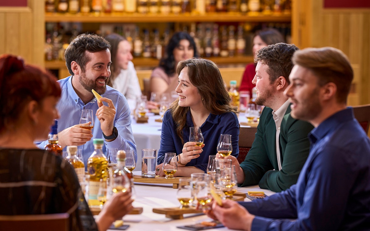 Guests enjoying whisky tasting at the Scotch Whisky Experience.