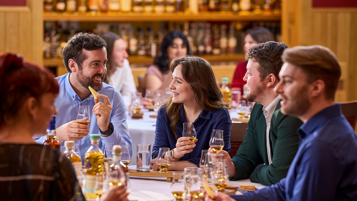 Guests enjoying whisky tasting at the Scotch Whisky Experience.