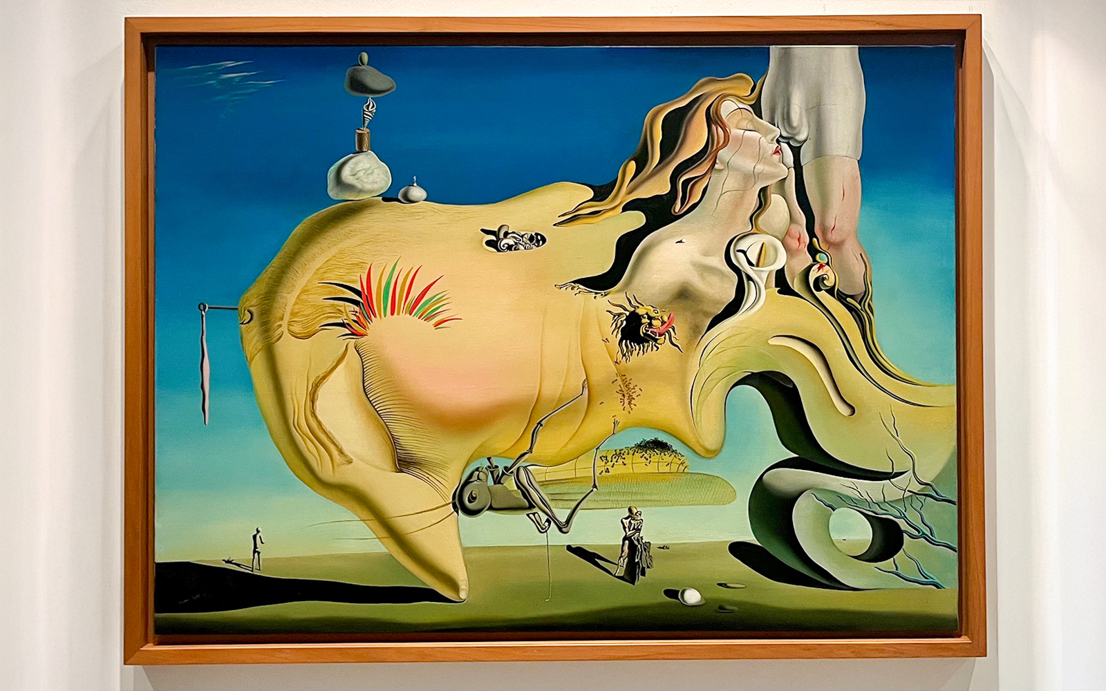 Surreal painting by Salvador Dalí titled "The Great Masturbator" depicting dreamlike landscapes and abstract forms.