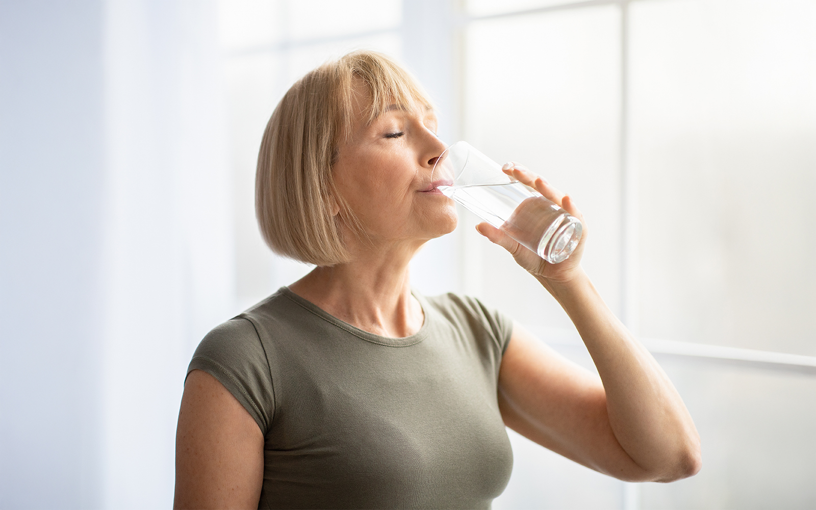 Woman drinking water