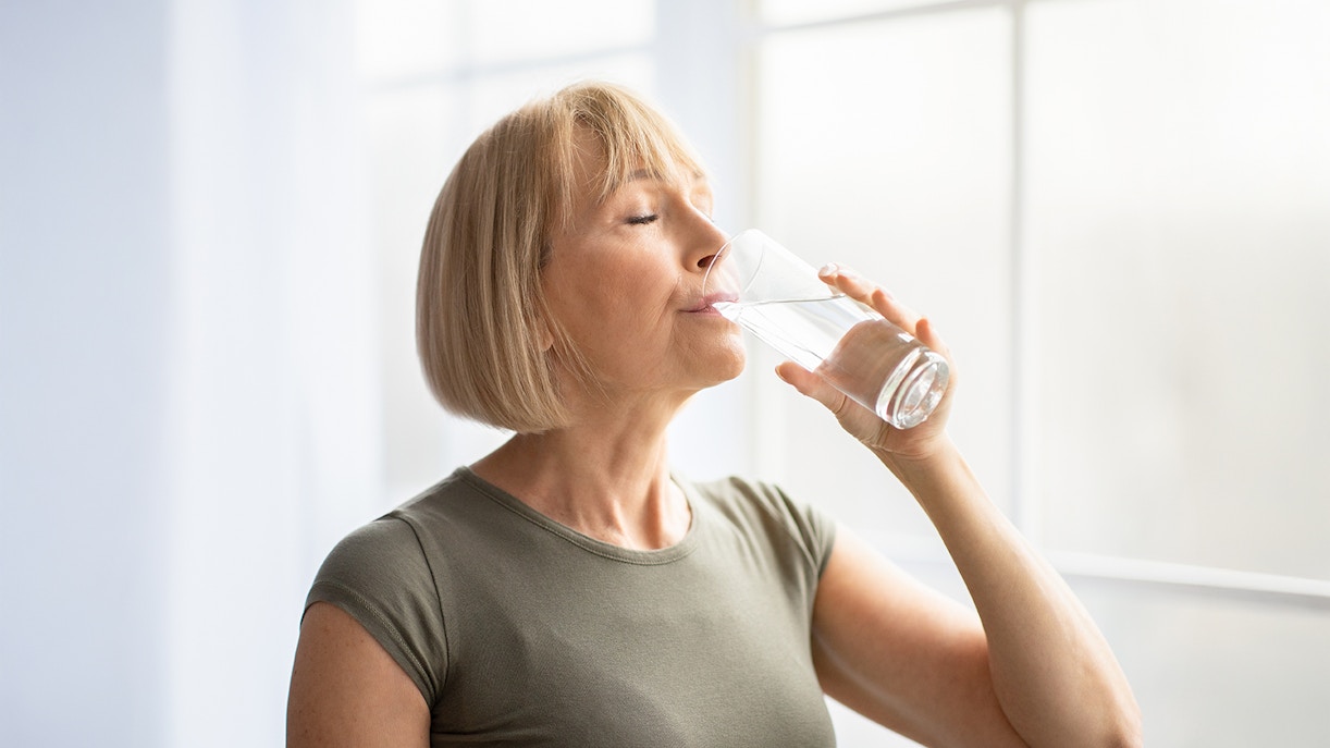 Woman drinking water