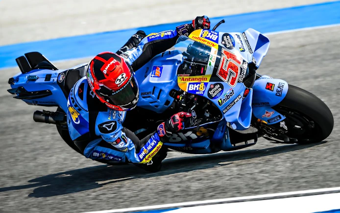 Motorcyclist racing at MotoGP Mandalika Pertamina Grand Prix of Indonesia 2026.
