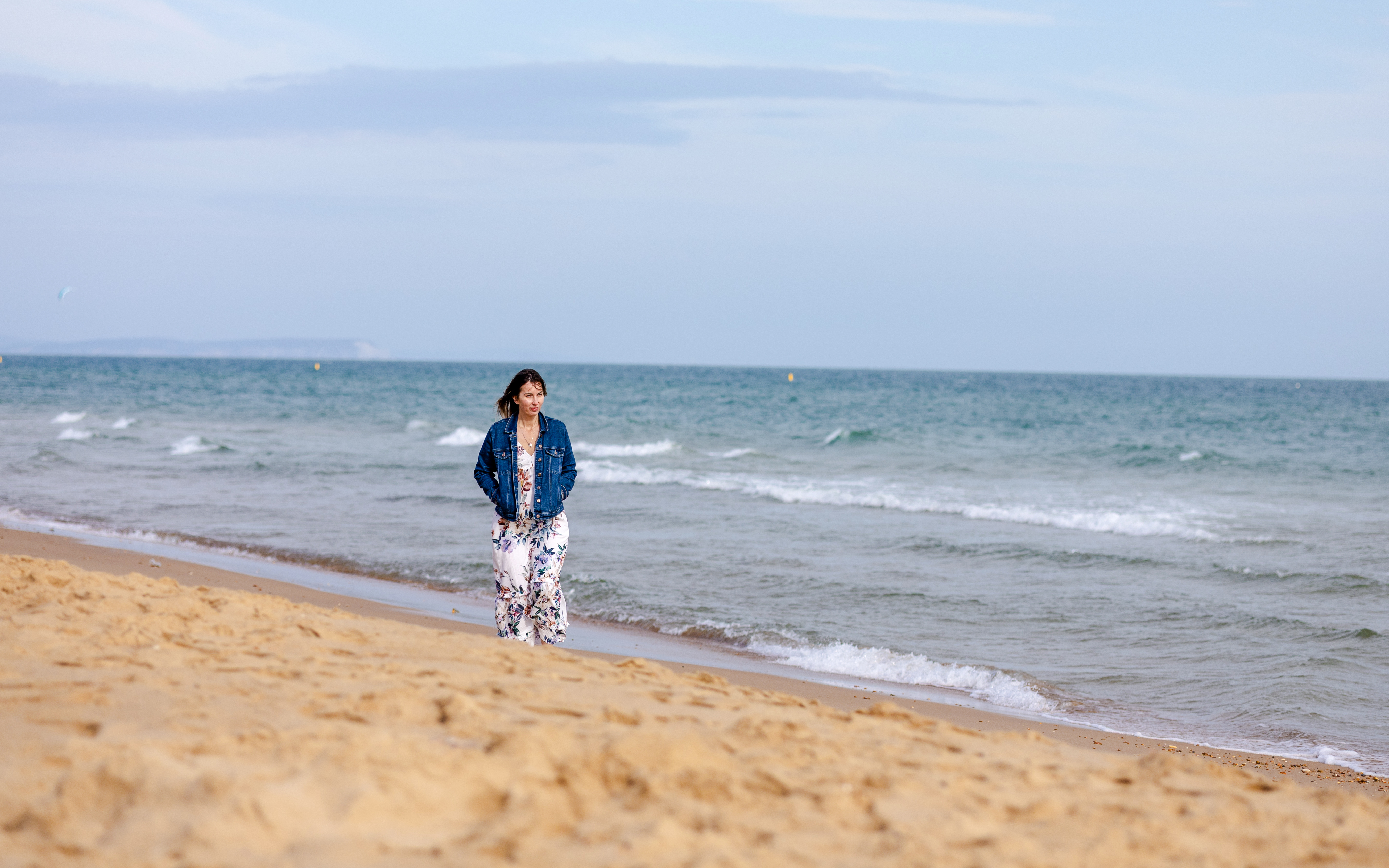 Woman relaxing a Bournemouth beach, Bournemouth