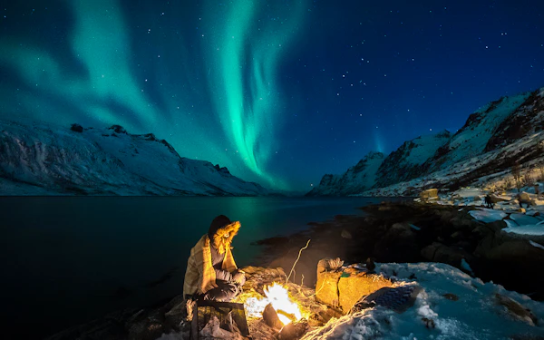 Levi: Northern Lights with Campfire & Barbecue