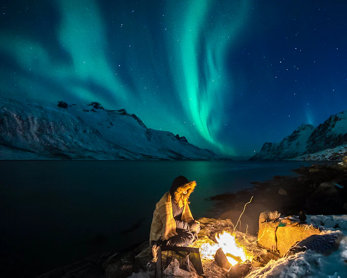 Levi: Northern Lights with Campfire & Barbecue
