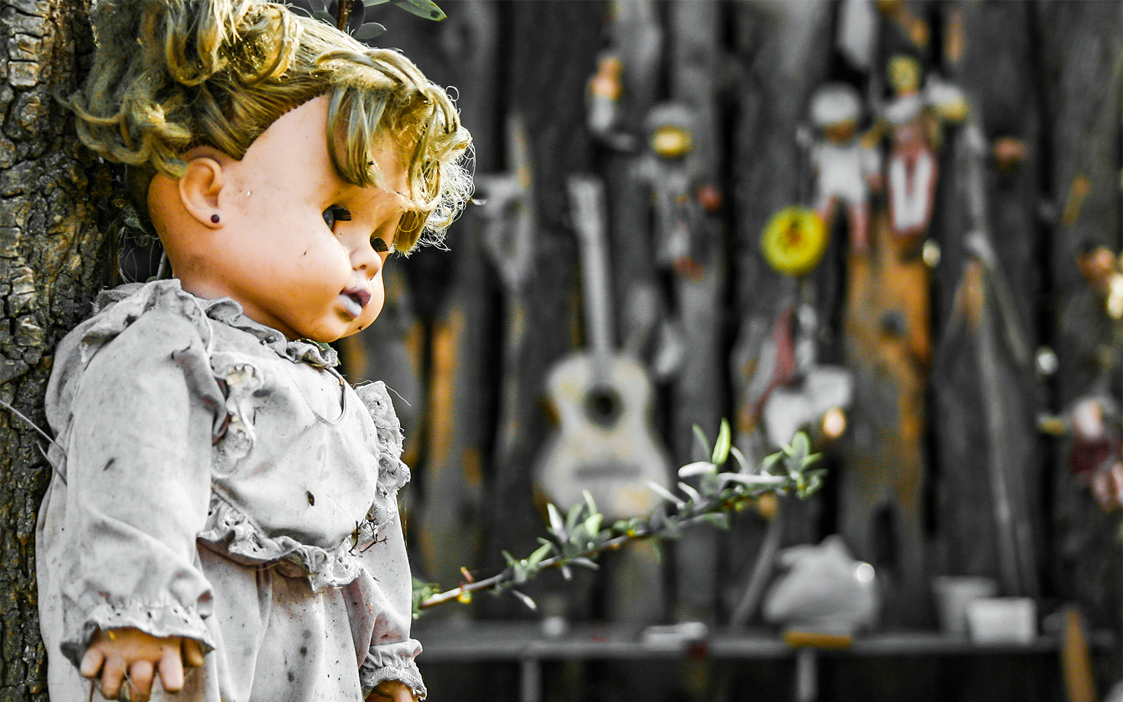 Island of Dolls, Mexico canal with hanging dolls, part of 42 Strangest Places in the World tour.