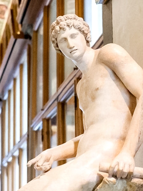Sculpture in Uffizi Gallery, Florence, Italy.