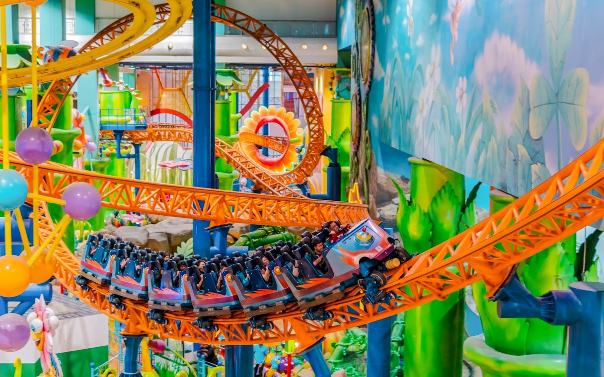 Roller coaster ride at Berjaya Times Square Theme Park, Kuala Lumpur.