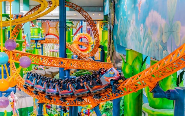 Roller coaster ride at Berjaya Times Square Theme Park, Kuala Lumpur.