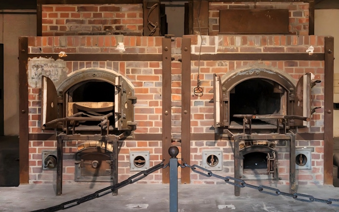 Dachau Concentration Camp crematorium ovens on guided tour from Munich.