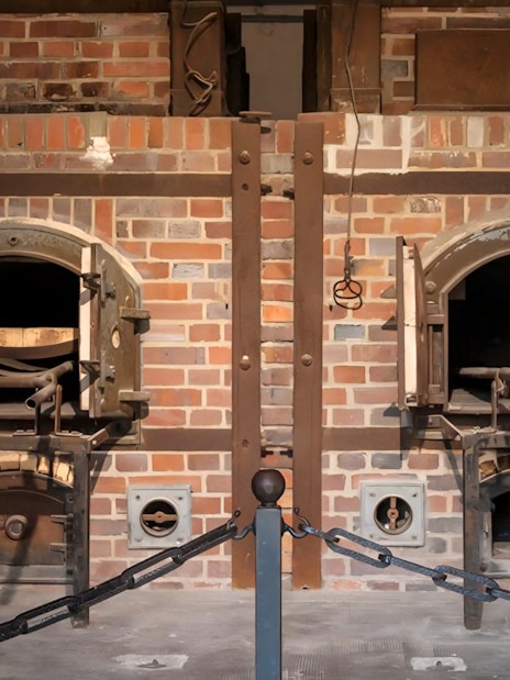Dachau Concentration Camp crematorium ovens on guided tour from Munich.