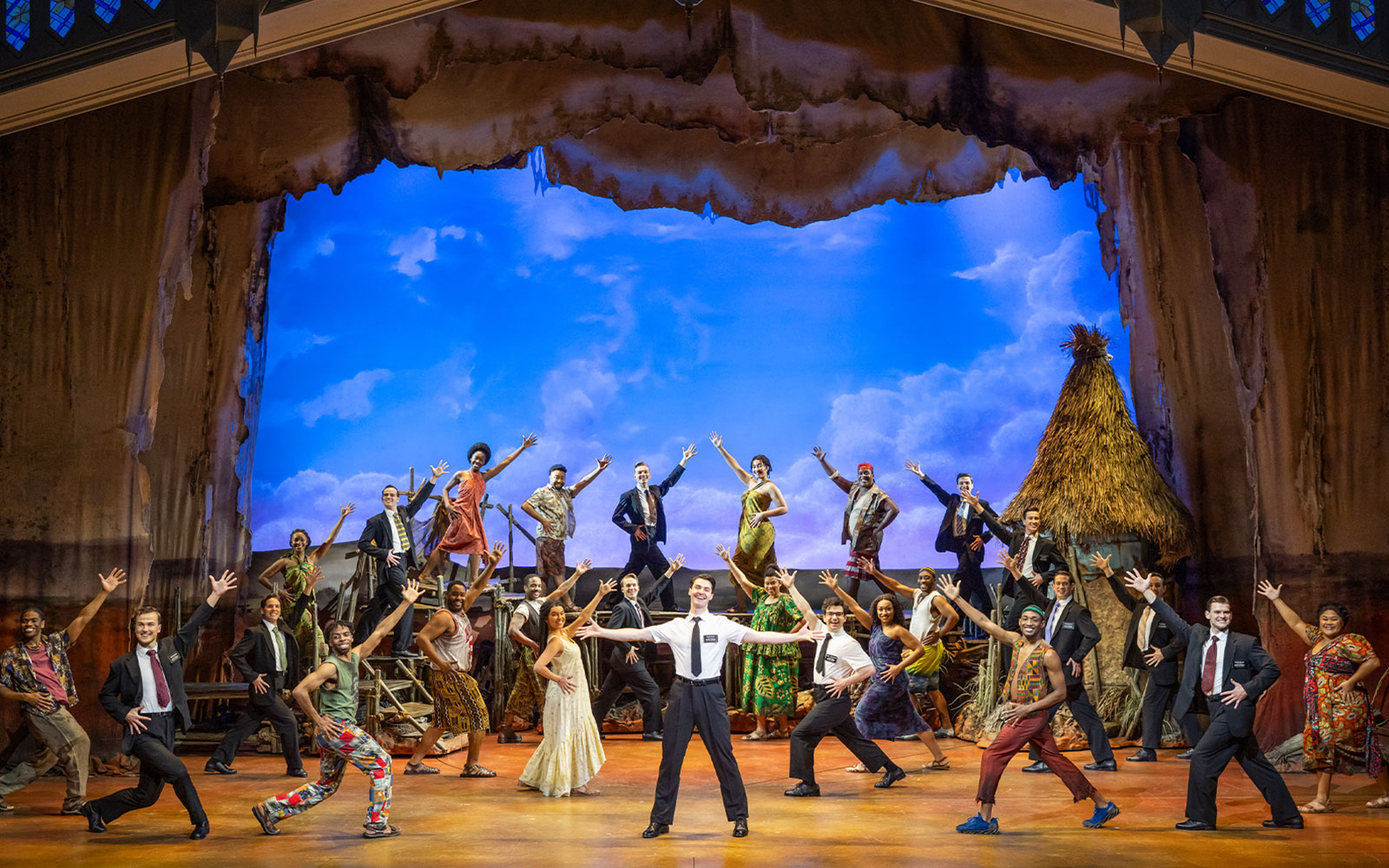 Stage performance of The Book of Mormon cast in Sydney.