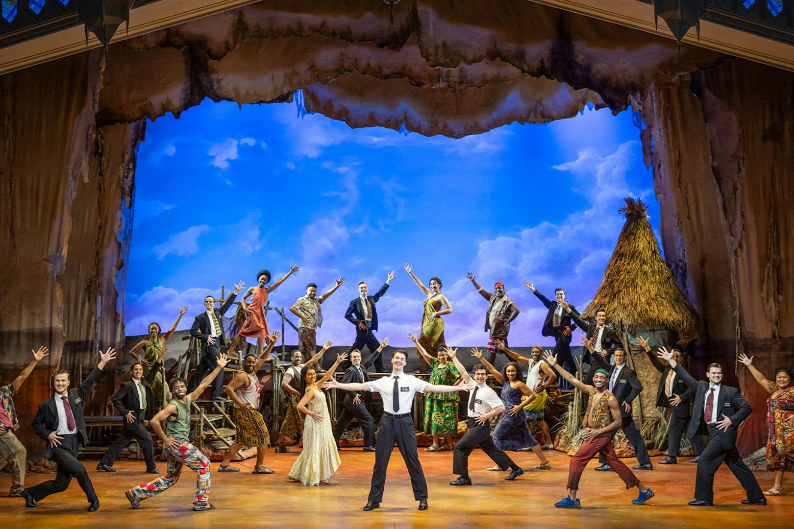 Stage performance of The Book of Mormon cast in Sydney.
