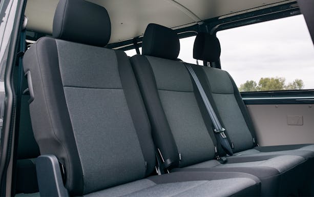 Van interior seating for Marrakech airport transfer service.