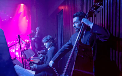 Musicians performing at Madero Tango Show in Buenos Aires.