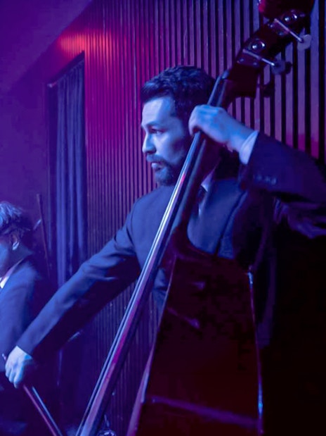 Musicians performing at Madero Tango Show in Buenos Aires.