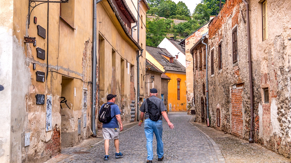 Guests exploring streets of Cesky Krumlov